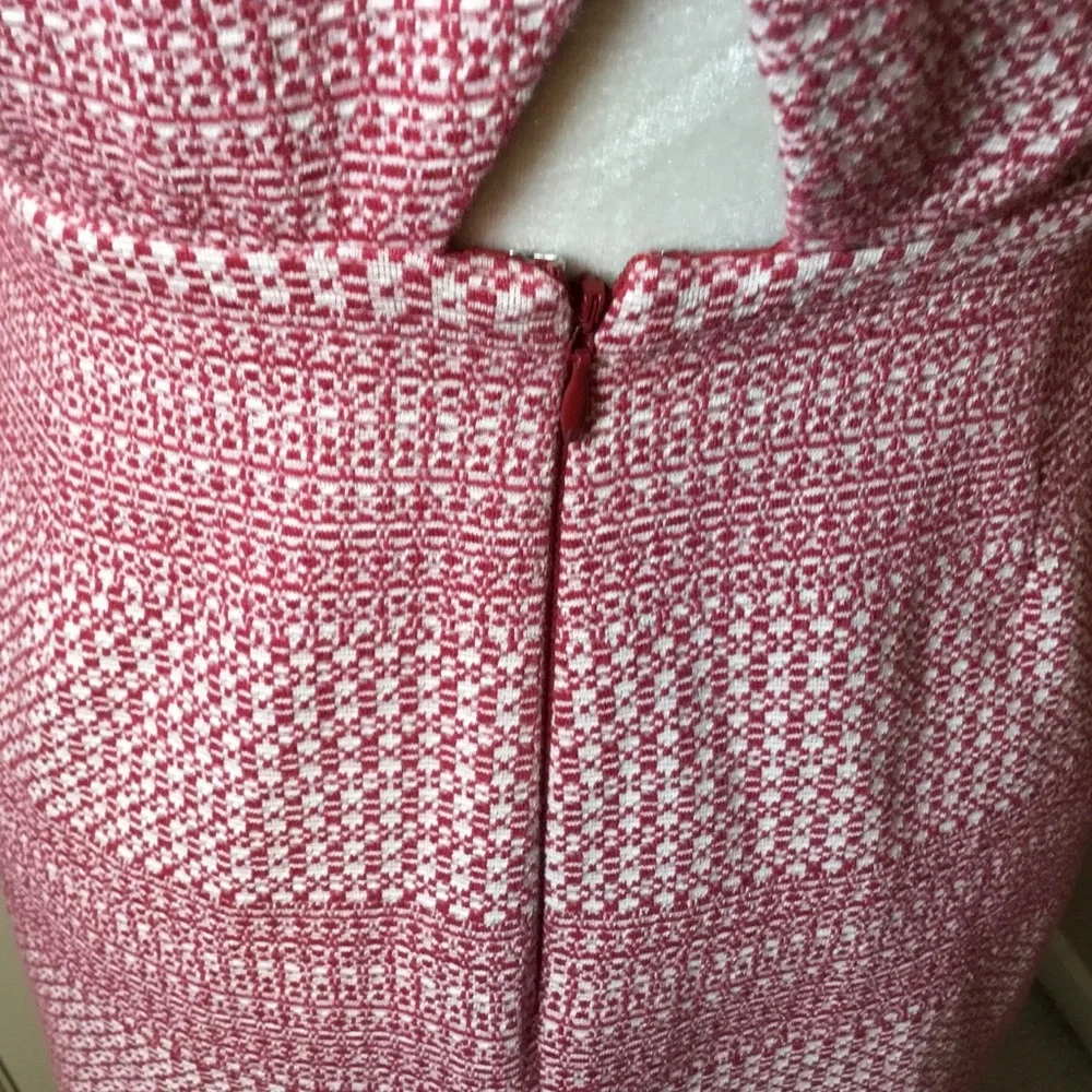 Banana Republic Red/Pink Crisscrossed Back Sleeveless Ruffle Dress - Size 2